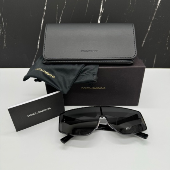 NEW DG2305 01/87 DOLCE&GABBANA BLACK OVERSIZED UNISEX SUNGLASSES - Picture 10 of 10